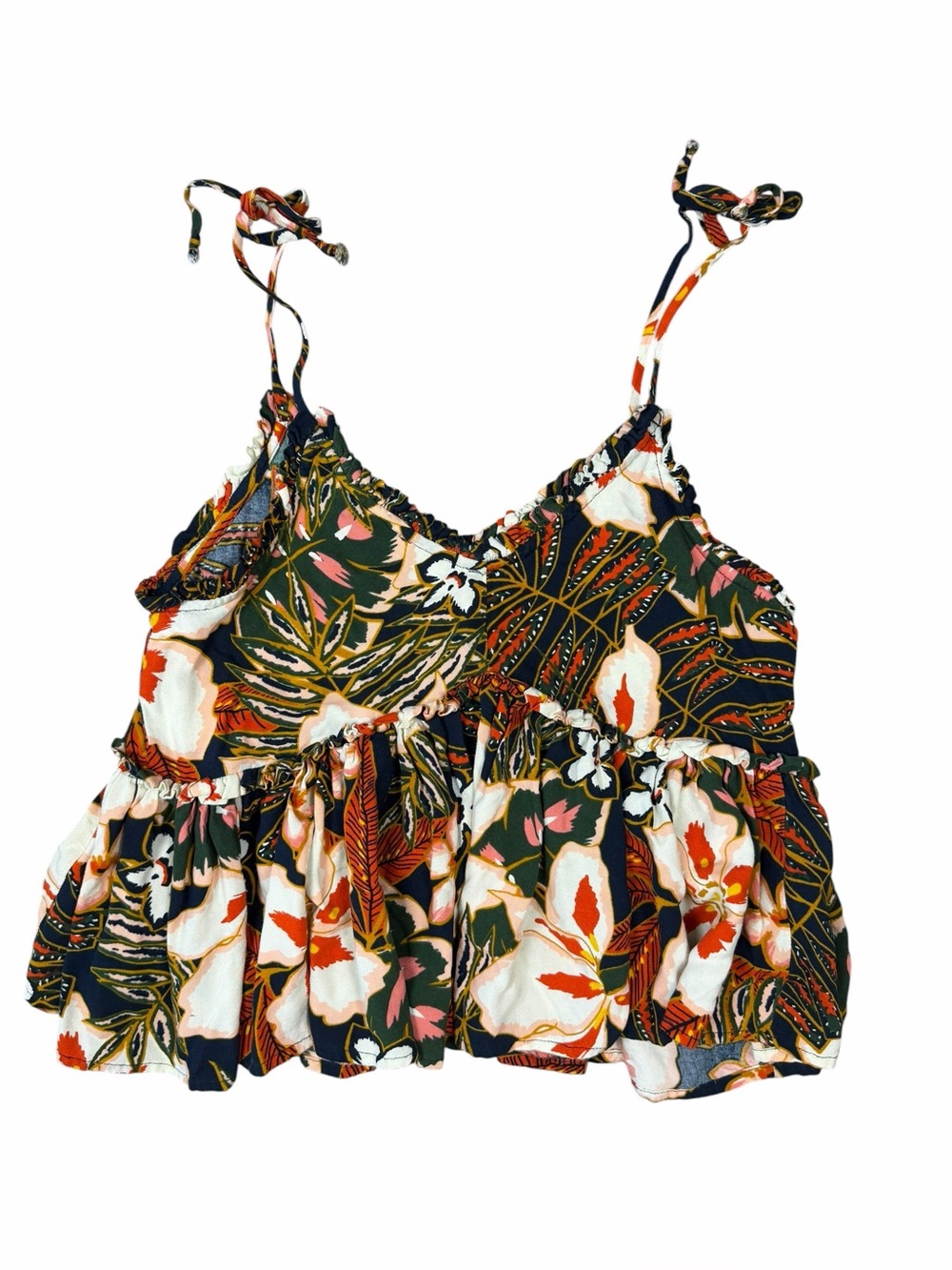 Patrons of Peace Floral Tiered Babydoll Cami Tank Top XS - Picture 2 of 5